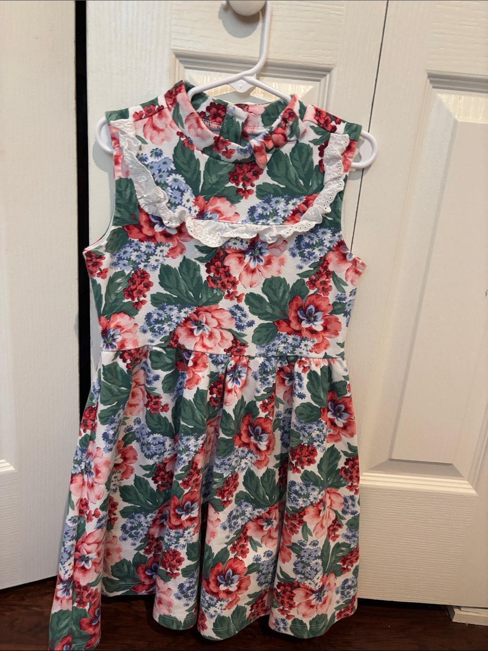 Janie and Jack Girls Floral Dress Red & Green Size 8t